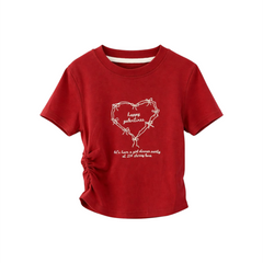 Baby Girl Maroon T-Shirt with Silver Heart