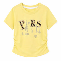 Baby Girl Lemon Summer T-Shirt with Sparkling Silver Stones