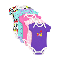 0-3 Month Half Sleeves 5PC Body suit Sets