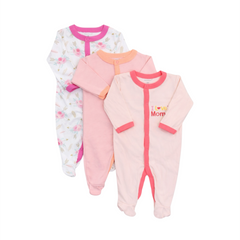 Newborn 3PC Close Feet Romper Set