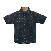 Black Polo Front Open Shirt