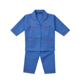 Blue Polka Dots Full Sleeves Cotton Night Suit