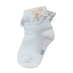 White Socks with Silver Frill