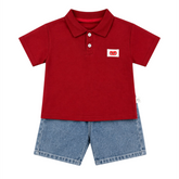 Baby Boy 2PC Polo T-Shirt & Denim Short Set