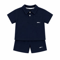 2PC Navy Blue Shark Suit