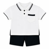 2PC Set White Polo Set
