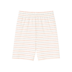 Premium Peach Stripes Shorts – Soft Cotton Fabric, Stretchable & Comfortable Fit