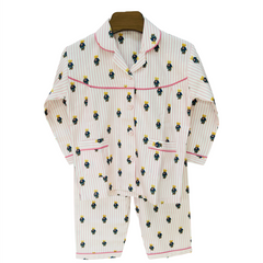 Pink Stripes Cotton Night Suit