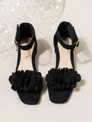 Black Flower Sandal