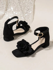 Black Flower Sandal