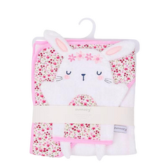 Pink Flower Hooded Bath Towel