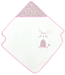 Pink Flower Hooded Bath Towel