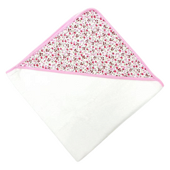 Pink Flower Hooded Bath Towel