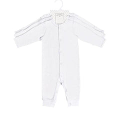 3PC Open Feet Romper White