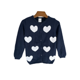 Baby Girl White Hearts Sweater