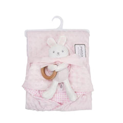 Baby Pink Blanket with Stuff Toy