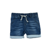 Round Lastic Denim Short