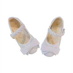 White shimmer Bow Pumps