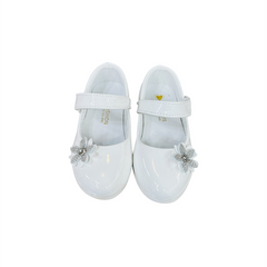 White Flower Stone Pumps