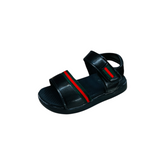 Black Sandal With Red Stripes