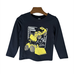 Blue Round Neck Excavator T-Shirt