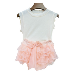 2PC Baby Girl Pink Skirt Suit