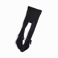 Black Bow Woollen Leggings