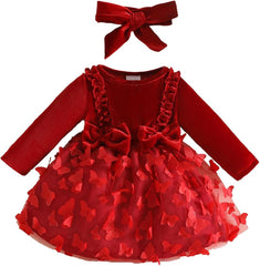 Red Velvet Butterfly Frock