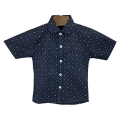 Blue Polka Dots Half Sleeves Shirt