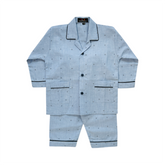 Blue Full Sleeves Cotton Night Suit