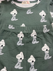 Green Rabbit Night Suit