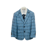 5PC Blue Checkered Pant Coat