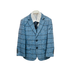 5PC Blue Checkered Pant Coat