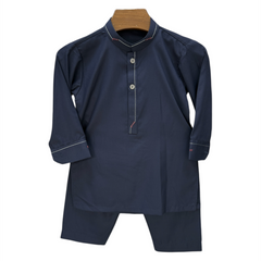 Navy Blue Embroidered Kurta Shalwar Set