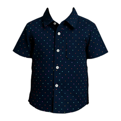 Blue Polka Dots Half Sleeves Shirt
