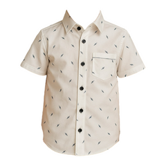 Boys White Half Sleeves Shirt