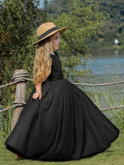 Black Lace Party Wear Frock