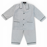 Black Stripes Full Sleeves Cotton Night Suit