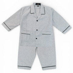 Black Stripes Full Sleeves Cotton Night Suit