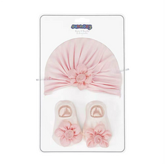 Pink Turban Cap & Socks Set