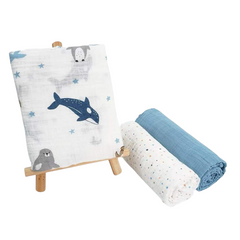 3PC Muslin Swaddle Sheets 100% Cotton
