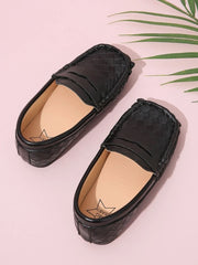Woven Black Loafers