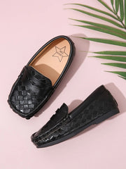 Woven Black Loafers