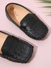 Woven Black Loafers