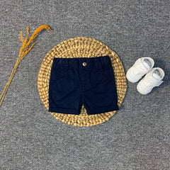 Blue Cotton Shorts For Baby Boys