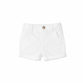 White Cotton Shorts For Baby Boys