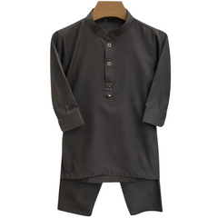 Baby Boy Black Wash-n-Wear Kurta Trouser Set
