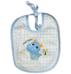 Blue Hippopotamus Plastic Bib