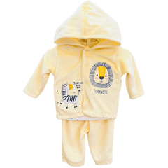 3PC Yellow Zebra Hooded Suit