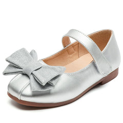 Silver Pumps Baby Girl Silver Glitter Pumps with Bow